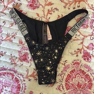Victoria's Secret Black Bottom with Gold Stars